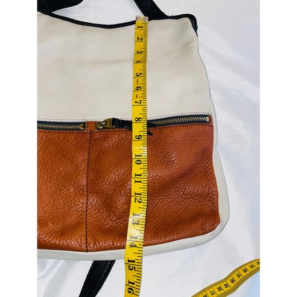 Fossil Erin Colorblock Foldover Tote - Crossbody Strap - Several Pockets - Picture 7 of 11